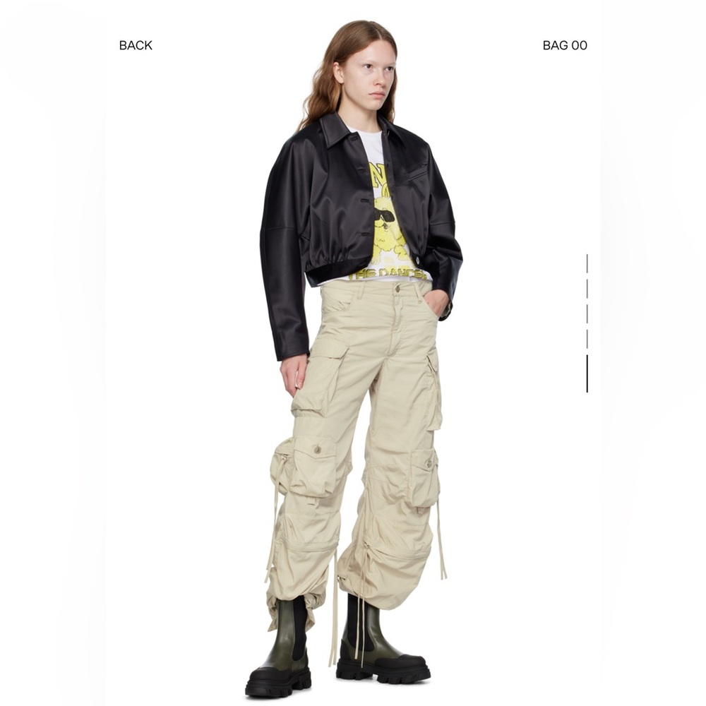 Ganni Olive Green and Black Cleated Chelsea Boots - Picture 4 of 7